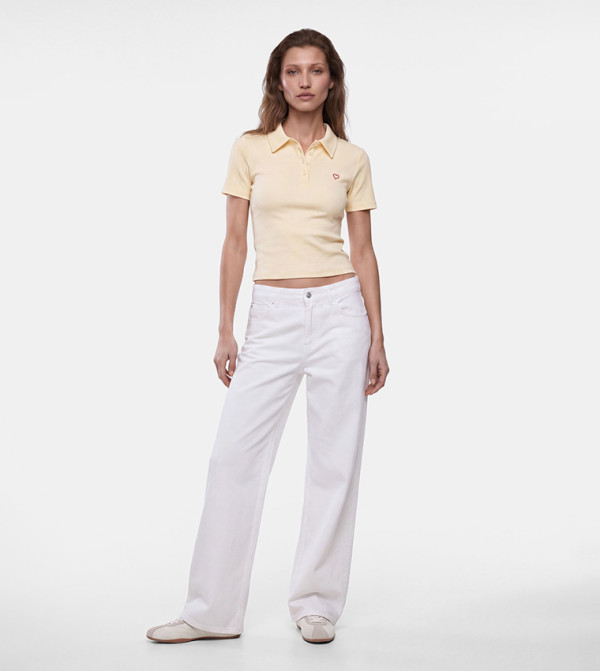 Embroidered Collared Slim Fit Polo T-Shirt