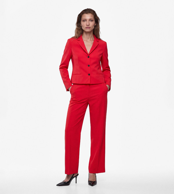 Solid Single-Breasted Blazer