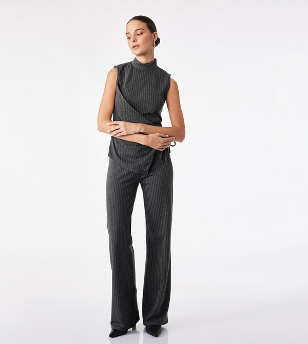 Striped Wide Leg Trousers