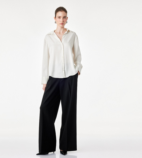 Solid Long Sleeves Oversized Shirt