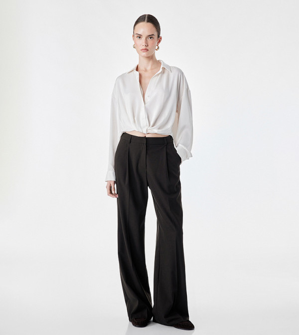 Solid Long Sleeves Oversized Shirt