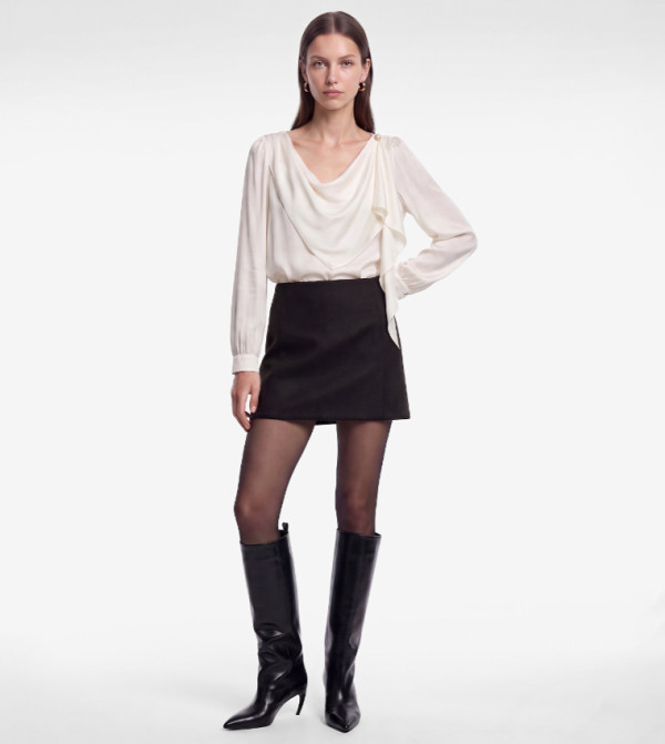 Solid Cowl Neck Top