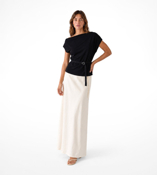 Solid Asymmetric Belted Top