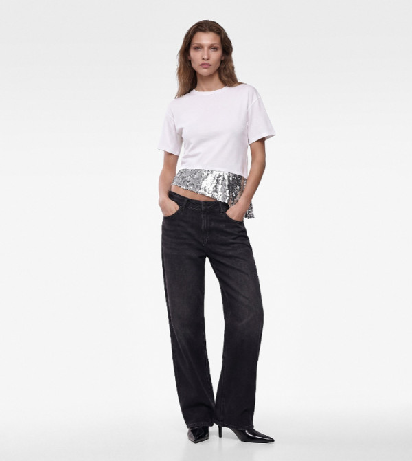 Sequins Crew Neck T-Shirt