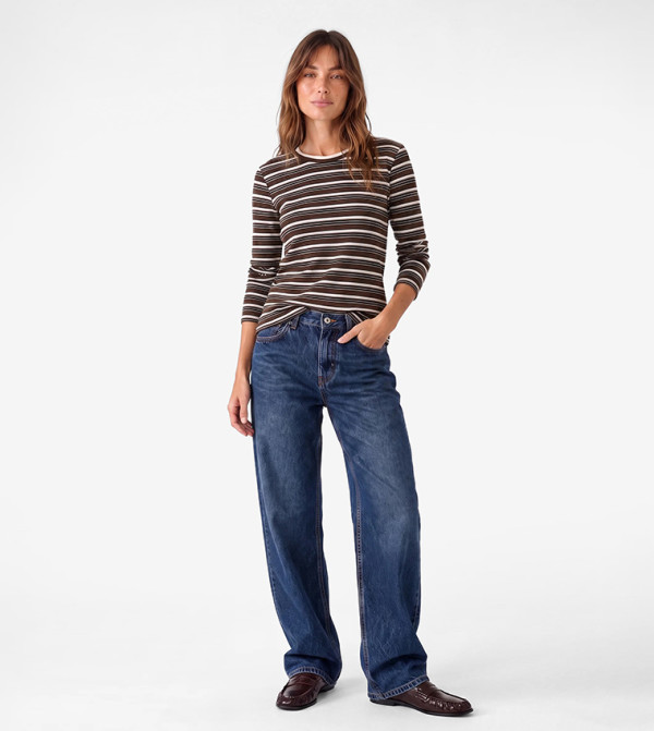 Striped Long Sleeves Slim Fit T-Shirt