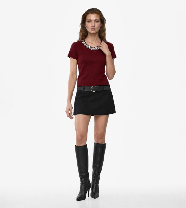 Embellished Crew Neck Sweater