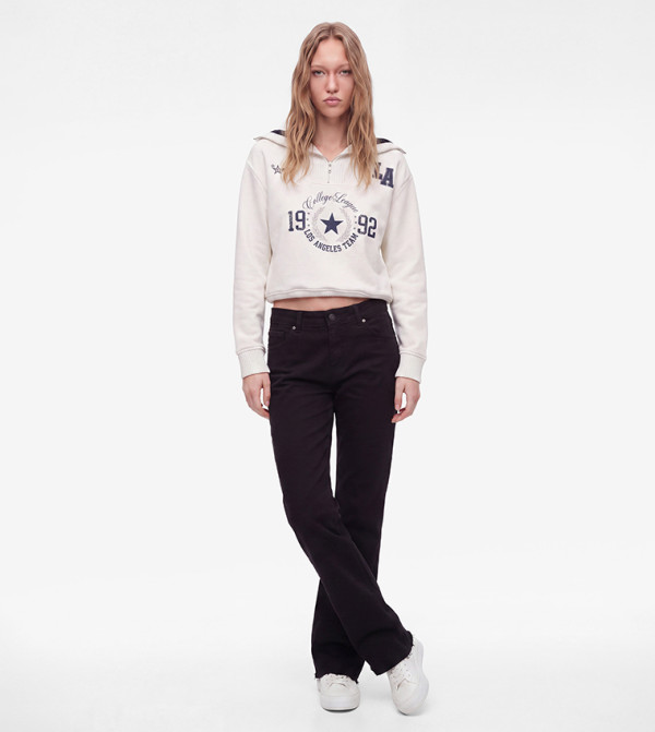 Graphic Crew Neck Oversized Sweatshirt