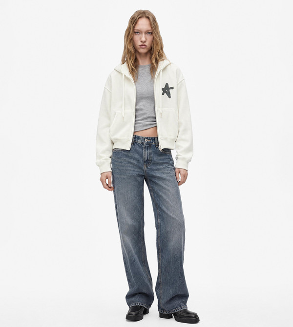 Graphic Long Sleeves Oversized Hooded Jacket