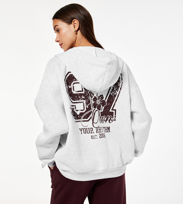 Graphic Long Sleeves Oversized Hooded Jacket