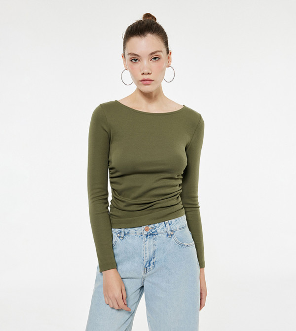 Solid Long Sleeves Slim Fit T-Shirt