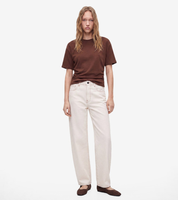 Ruched Crew Neck T-Shirt