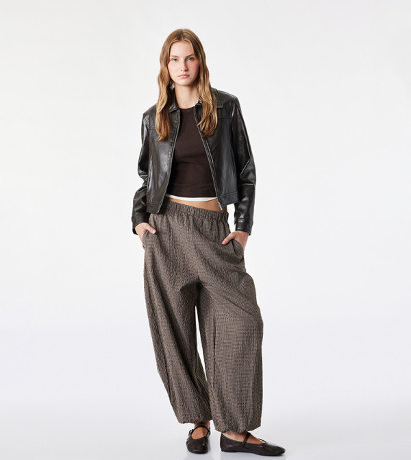 Checkered Relaxed Fit Harem Pants