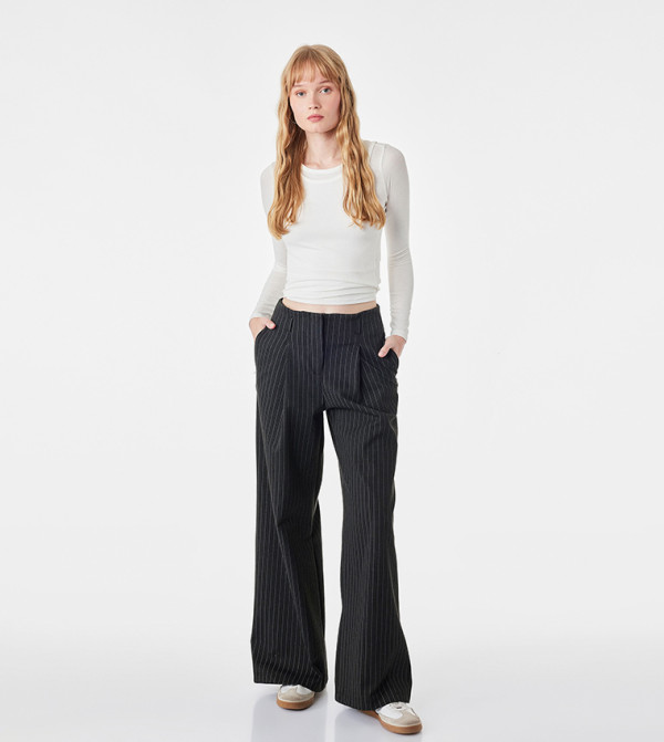 Striped Loose Fit Trousers