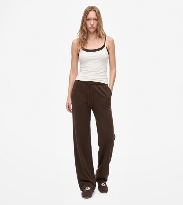 Drawstring Waist Wide Leg Pants