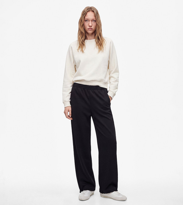 Solid Loose Fit Trousers