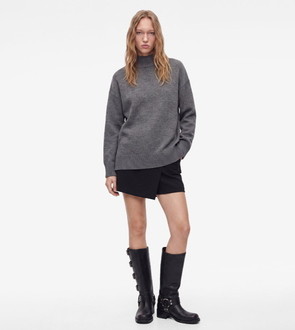 Solid Turtle Neck Oversized Sweater