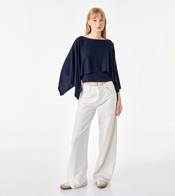 Solid Boat Neck Oversized Sweater
