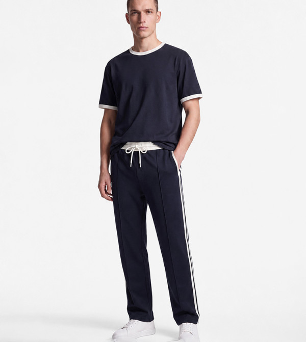 Colorblock Relaxed Fit Wide Leg Sweatpants