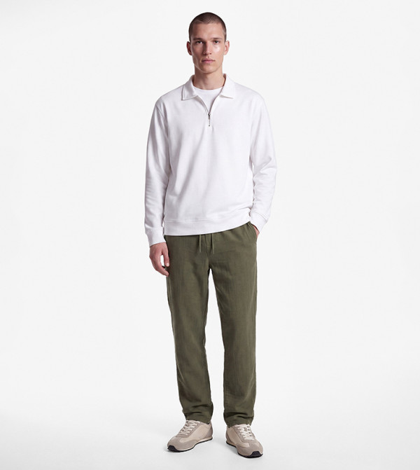 Solid Muslin Straight Fit Pants