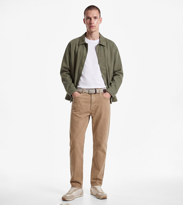 Washed Straight Fit Jeans