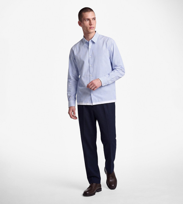 Striped Classic Collar Long Sleeves Shirt
