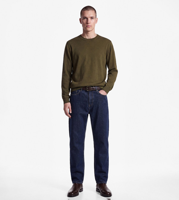 Solid Crew Neck Sweater
