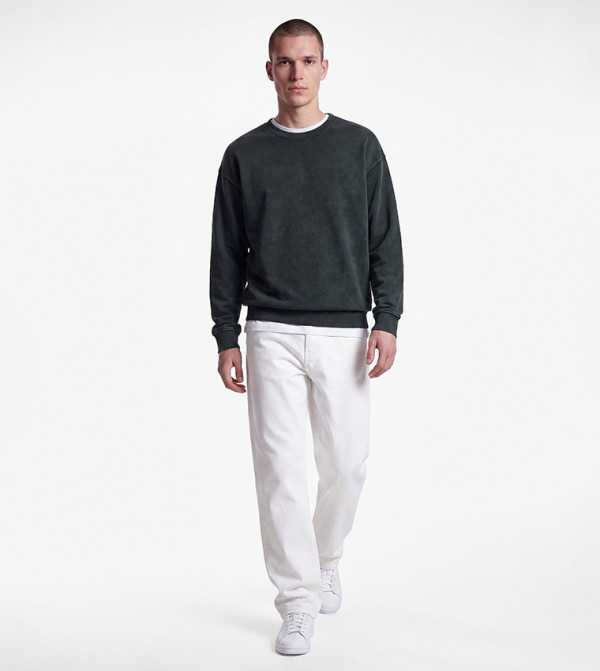 Washed Crew Neck Oversized Sweatshirt