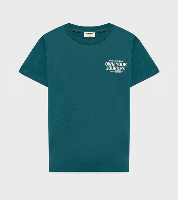 Typography Print Crew Neck T-Shirt