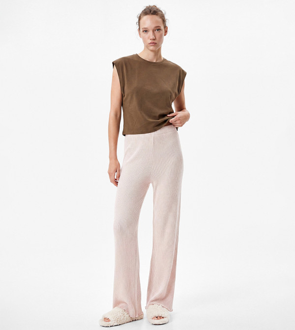 Ribbed Wide Leg Lounge Bottom