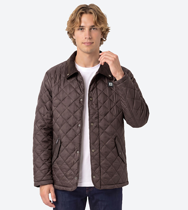 Quilted Snap Button Casual Jacket