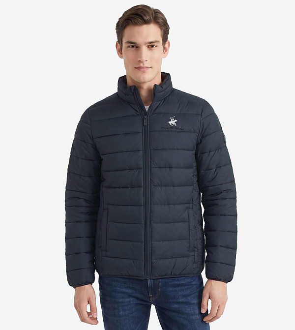 Quilted Stand Collar Zip-Up Puffer Jacket