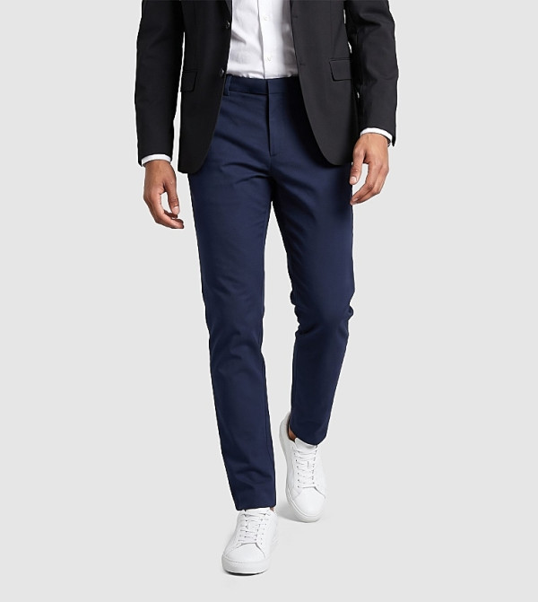 PUNTO Solid Slim Fit Trousers