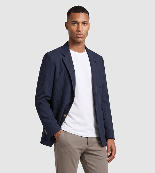Textured Single Breasted Blazer