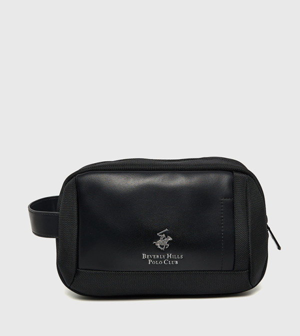 Logo Detail Toiletry Bag with Side Strap