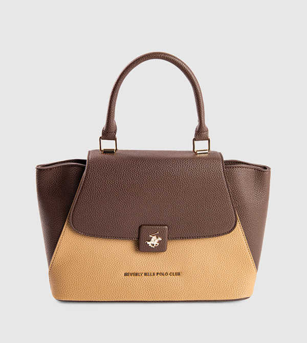 Color Block Top Handle Bag