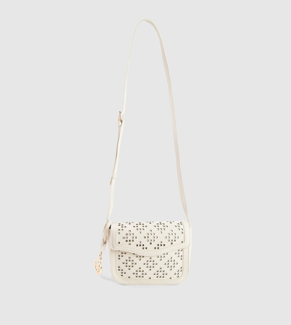 Lasercut Flap Crossbody Bag