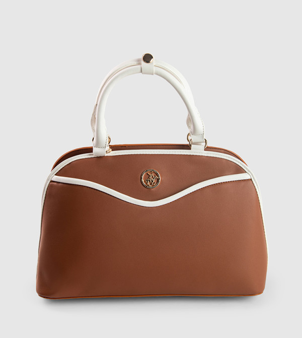 Contrast Trim Satchel Bag