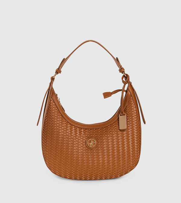 Basket Weave Zippered Hobo Bag
