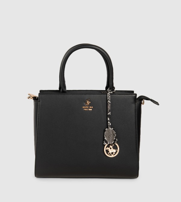 Logo Detail Zippered Satchel Bag