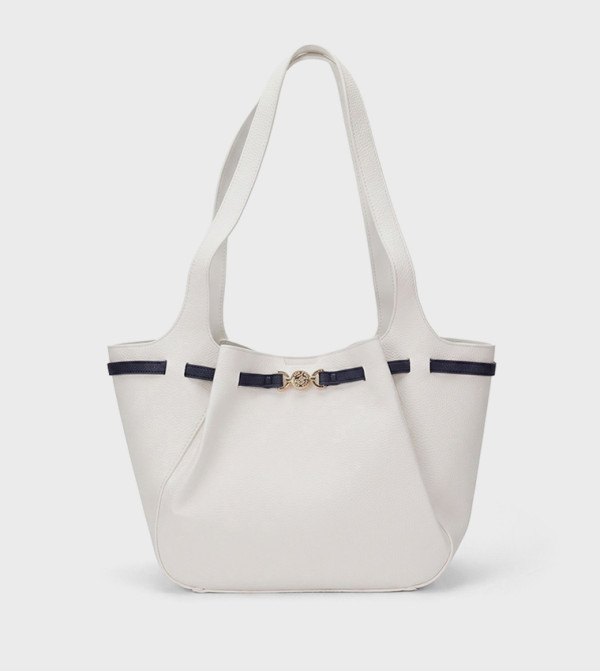 Textured Zippered Tote Bag