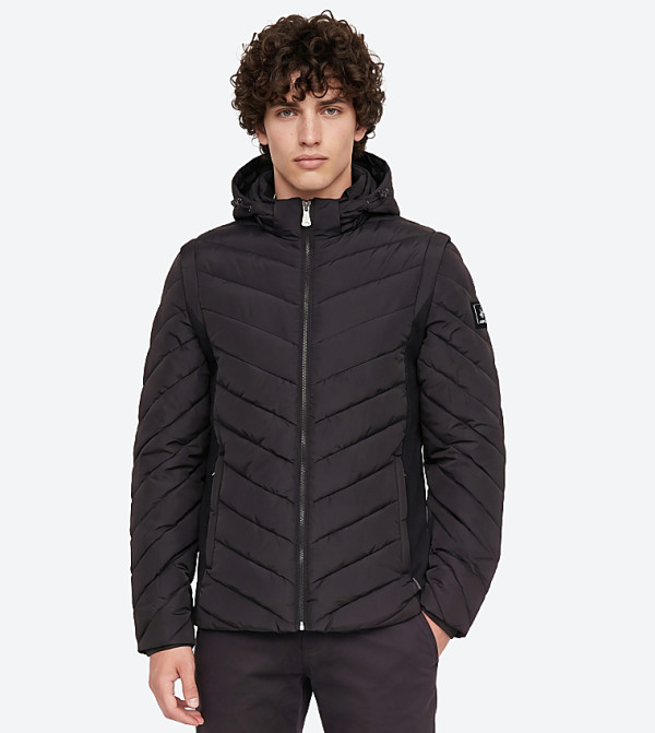 Quilted Zip Up Hooded Puffer Jacket