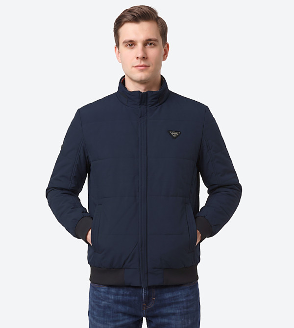 Solid Zip-Up Puffer Jacket