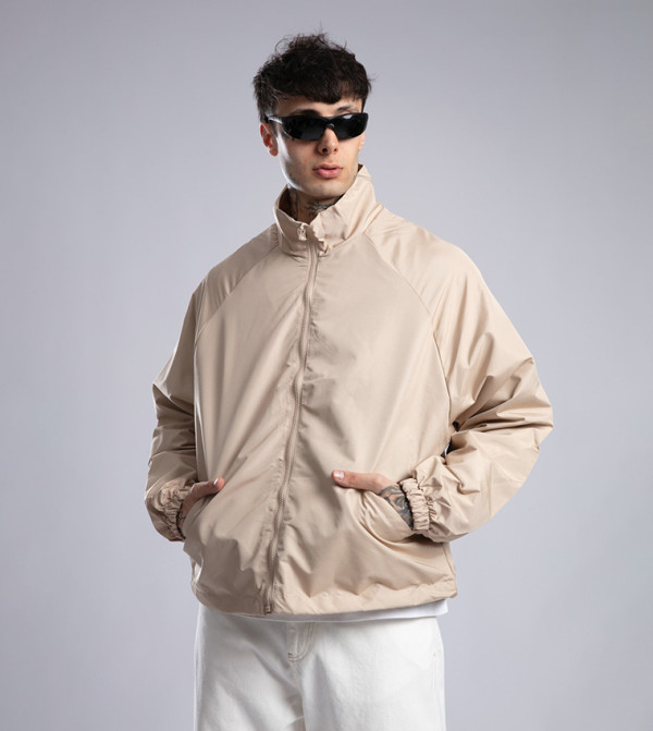 Solid High Neck Jacket