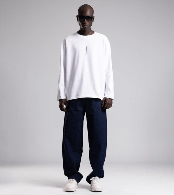 Printed Crew Neck Thin Sweatshirt