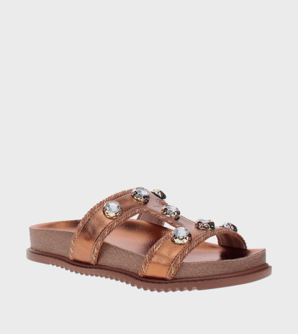 Metal Accent Comfort Sandals