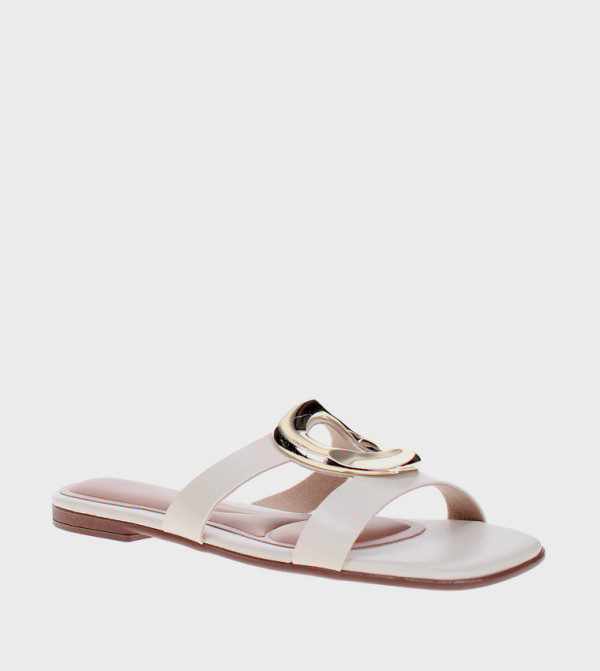 Metal Accent Flat Sandals