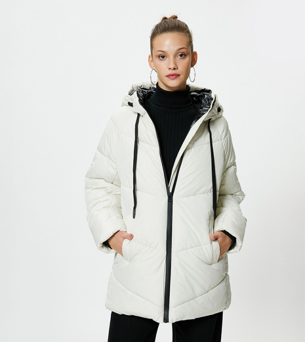 Zip-Through Hooded Puffer Jacket