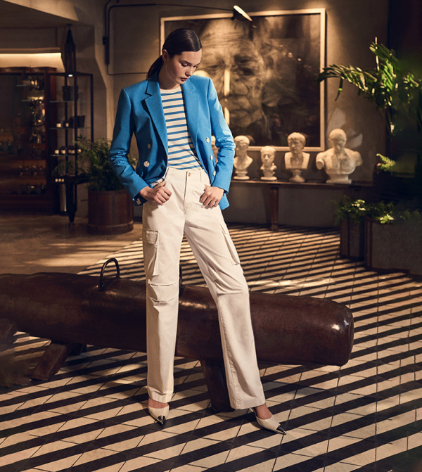 Wrapped Button Linen Blended Blazer