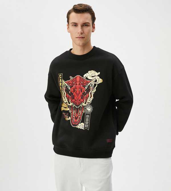 House of the Dragon Licensed Printed Oversized Sweatshirt