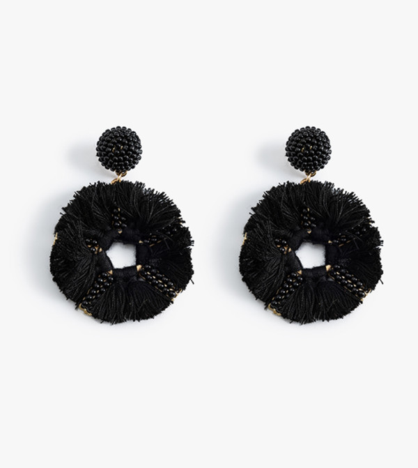 Beaded Geometric Drop Earrings